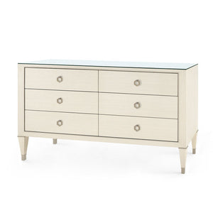 Morris Desk with Glass Top, Sand White
