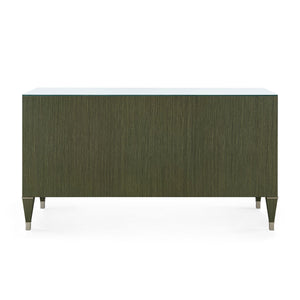 Morris Extra Large 6-Drawer with Glass Top, Deep Olive