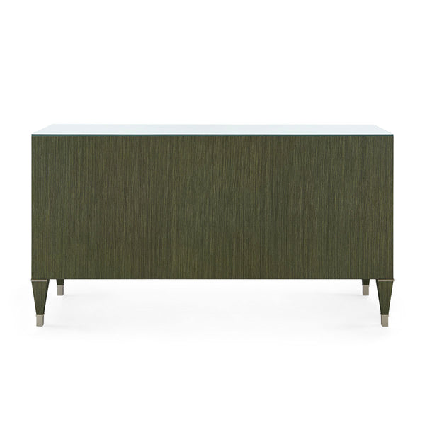 Morris Extra Large 6-Drawer with Glass Top, Deep Olive