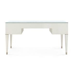 Morris Desk with Glass Top, Sand White