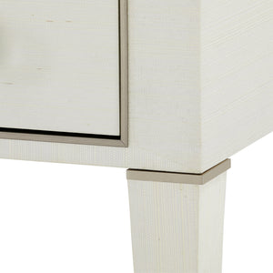 Morris Desk in Sand White with Lacquered Grasscloth Finish
