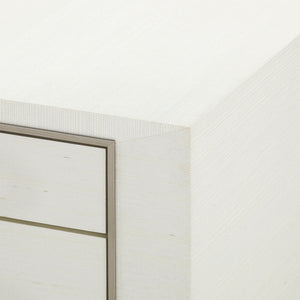 Morris Desk in Sand White with Lacquered Grasscloth Finish
