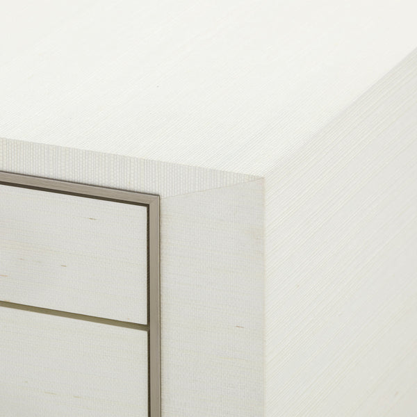 Morris Desk in Sand White with Lacquered Grasscloth Finish
