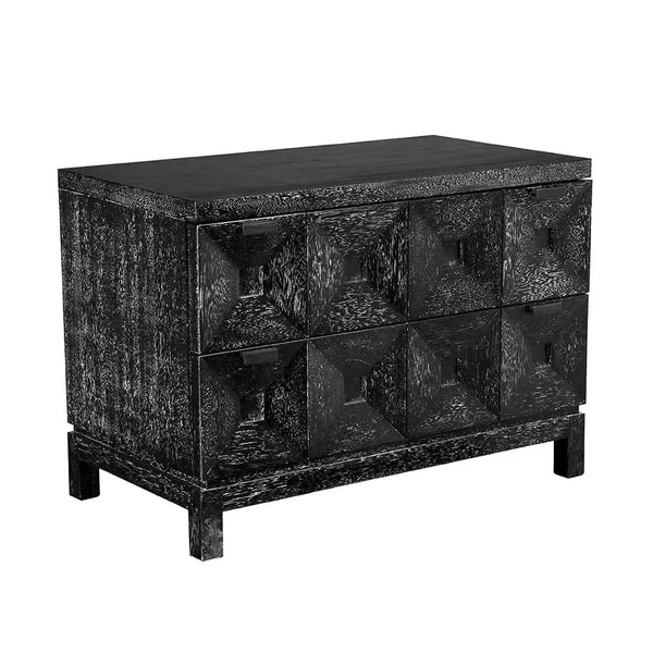 Musashi 2 Drawer, Large, Black Walnut-Noir Furniture-Blue Hand Home