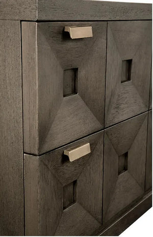 Musashi 2 Drawer, Large, Greige Walnut-Noir Furniture-Blue Hand Home
