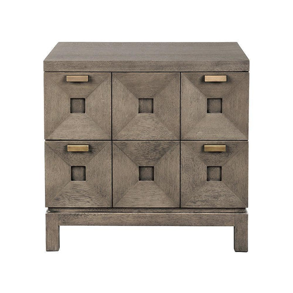 Musashi 2 Drawer, Small, Greige Walnut-Noir Furniture-Blue Hand Home