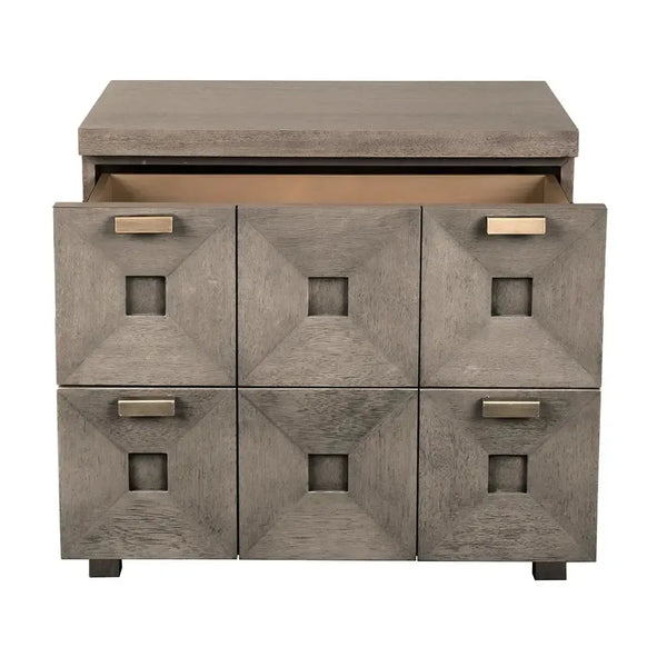 Musashi 2 Drawer, Small, Greige Walnut-Noir Furniture-Blue Hand Home