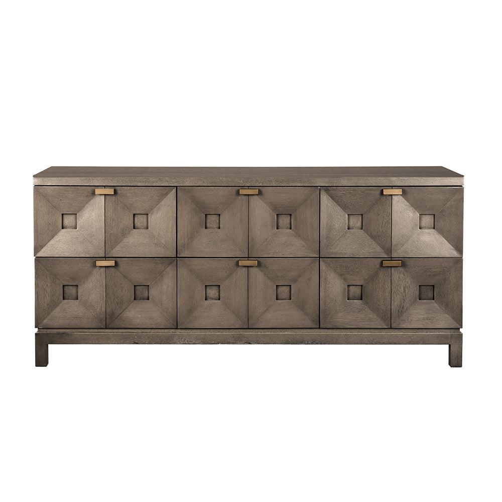Musashi 6 Drawer, Greige Walnut-Noir Furniture-Blue Hand Home