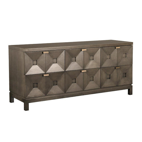 Musashi 6 Drawer, Greige Walnut-Noir Furniture-Blue Hand Home