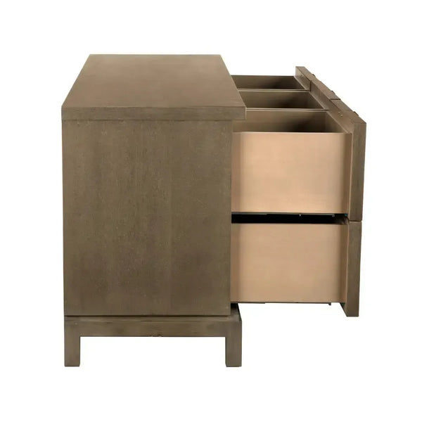 Musashi 6 Drawer, Greige Walnut-Noir Furniture-Blue Hand Home