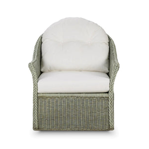 Nantucket Rattan Swivel Chair-Blue Hand Home