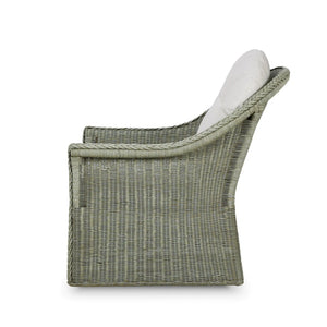 Nantucket Rattan Swivel Chair-Blue Hand Home