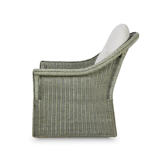 Nantucket Rattan Swivel Chair-Blue Hand Home