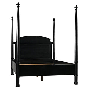 New Douglas Bed, Queen, Hand Rubbed Black-Blue Hand Home