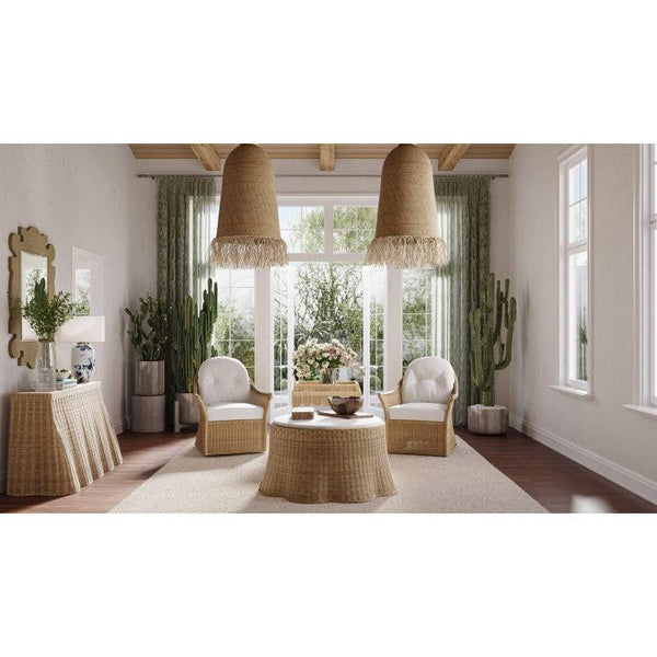 Rodeo Mirror in Raffia Raw-Blue Hand Home