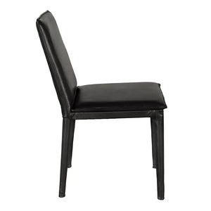 Newton Dining Chair, Ebony Black Leather - Noir Trading Inc.-Noir Furniture-Blue Hand Home