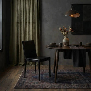 Newton Dining Chair, Ebony Black Leather - Noir Trading Inc.-Noir Furniture-Blue Hand Home
