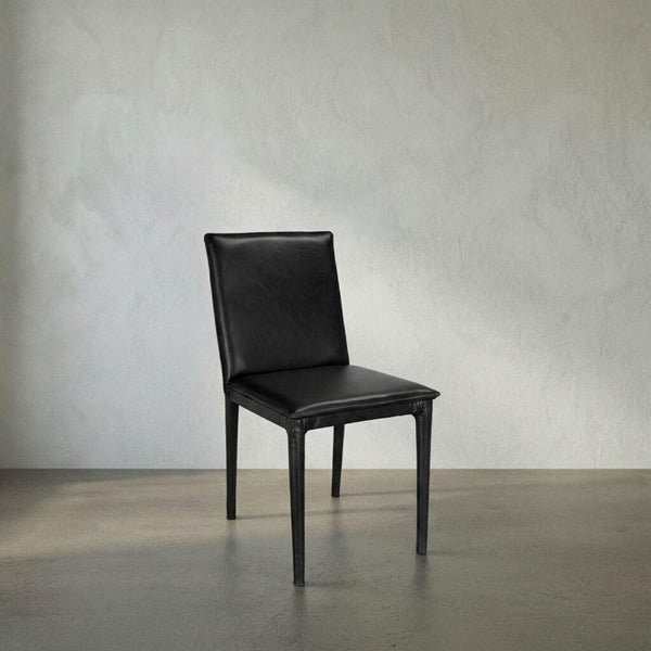 Newton Dining Chair, Ebony Black Leather - Noir Trading Inc.-Noir Furniture-Blue Hand Home