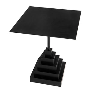 Noir Nova Square Side Table-Blue Hand Home