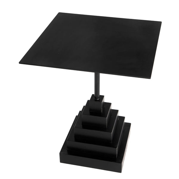 Noir Nova Square Side Table-Blue Hand Home