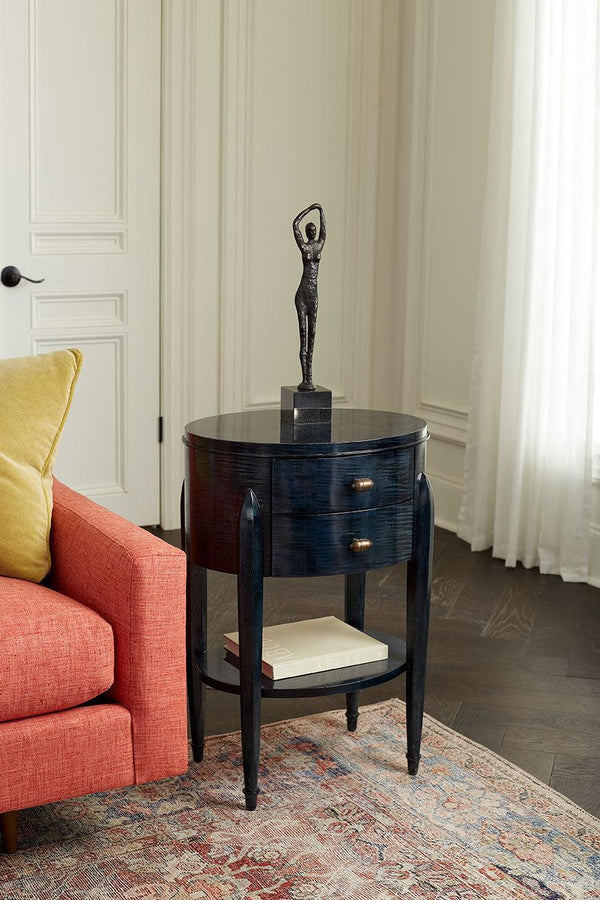 Natalie 2-Drawer End Table-Blue Hand Home
