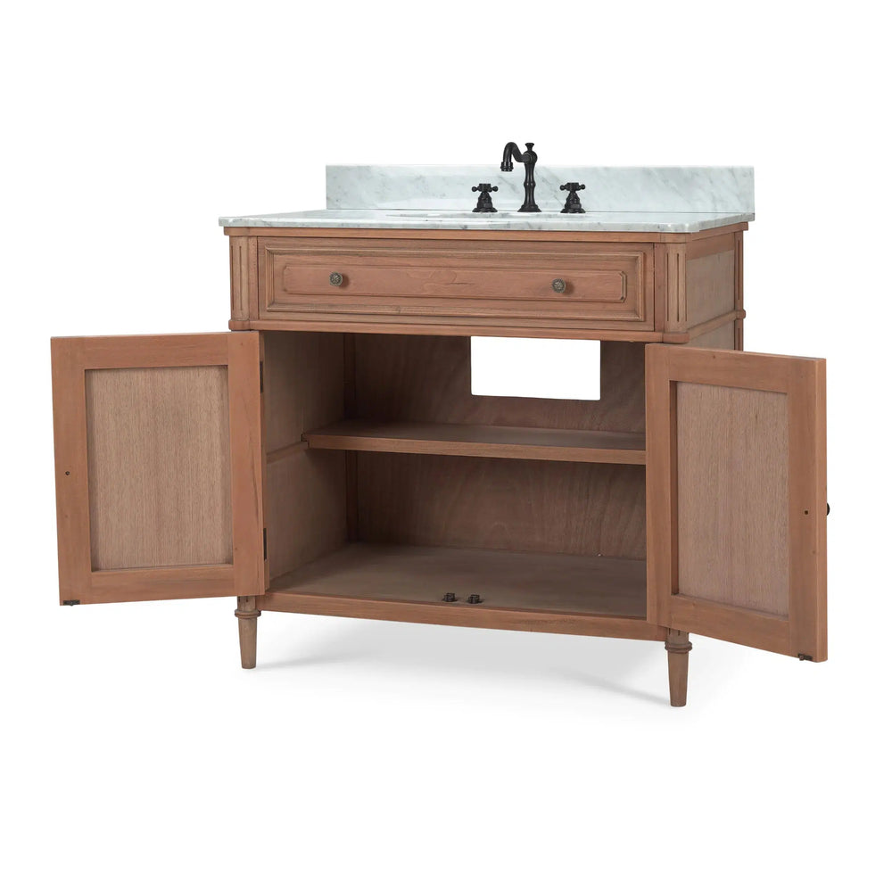 Nantes Single Vanity w/ Sink & Marble Top-Blue Hand Home