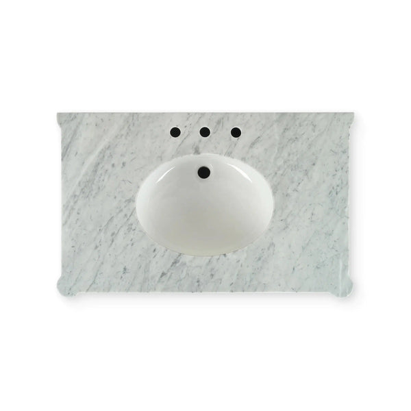 Nantes Single Vanity w/ Sink & Marble Top-Blue Hand Home