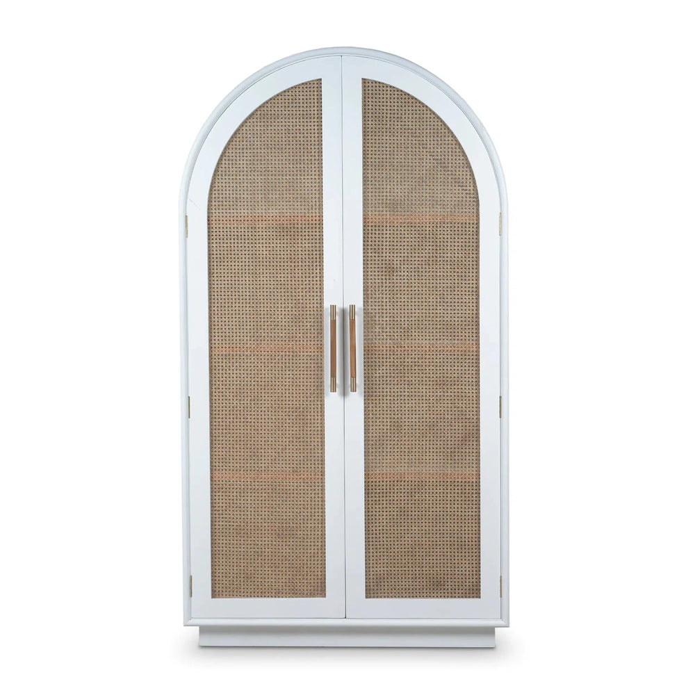 Vannes Wardrobe w/ Rattan Door-Blue Hand Home