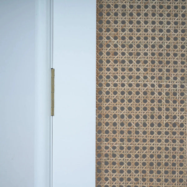 Vannes Wardrobe w/ Rattan Door-Blue Hand Home