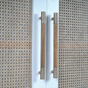 Vannes Wardrobe w/ Rattan Door-Blue Hand Home