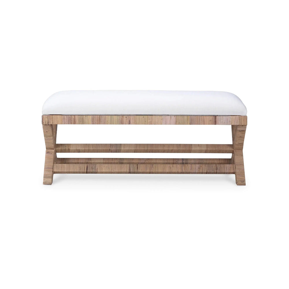 Renoir Rattan X Bench Medium-Blue Hand Home