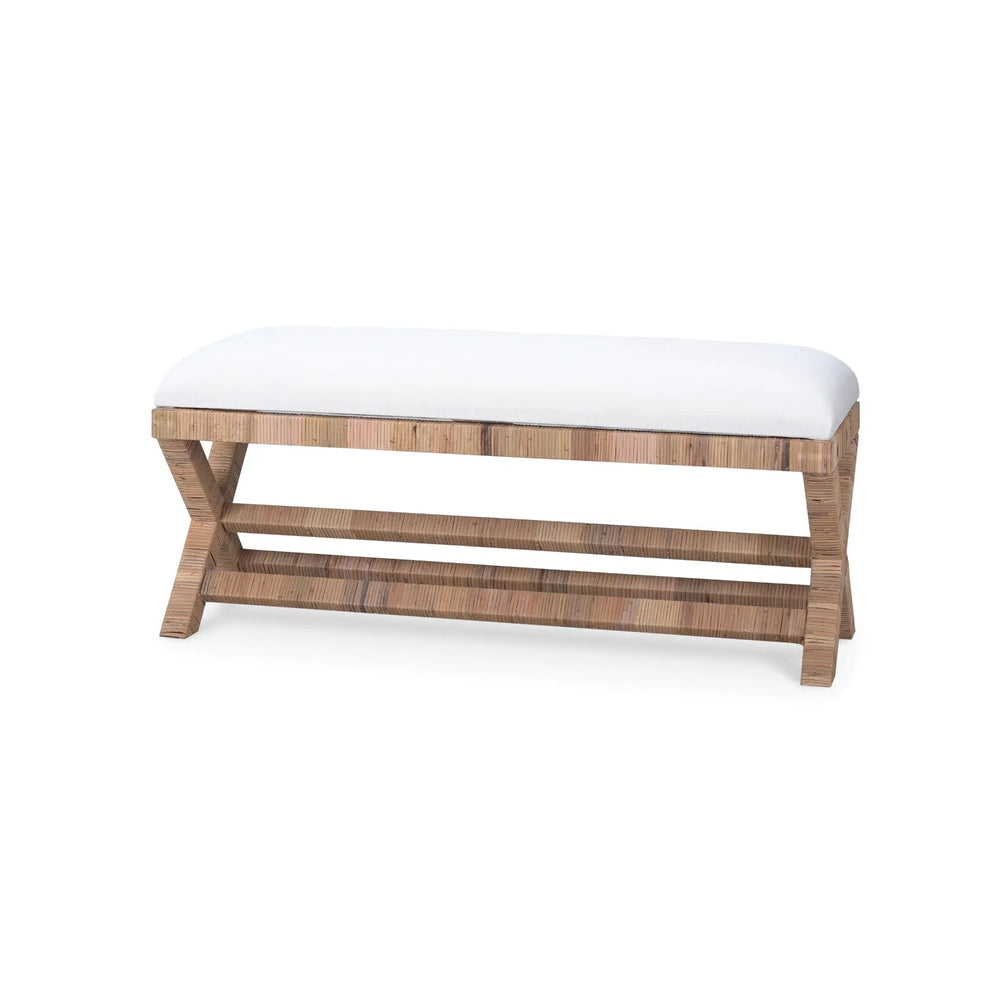 Renoir Rattan X Bench Medium-Blue Hand Home