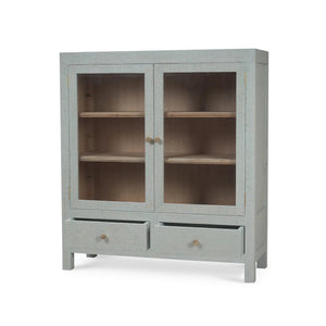Kagu 2 Doors Sideboard w/ Raffia-Blue Hand Home