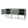 Westminster Concave Sideboard Wrapped In Pale Blue Linen-Blue Hand Home