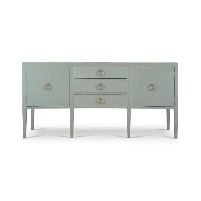 Westminster Concave Sideboard Wrapped In Pale Blue Linen-Blue Hand Home