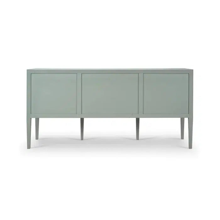 Westminster Concave Sideboard Wrapped In Pale Blue Linen-Blue Hand Home