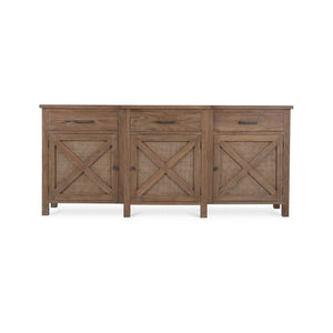 Silvia 3 Door Sideboard - Reclaimed Teak-Blue Hand Home