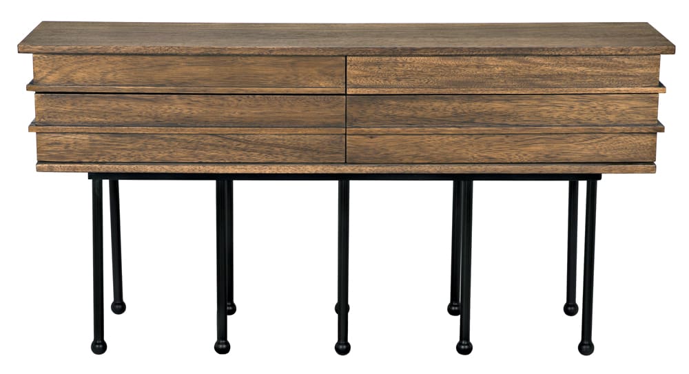 Oliver Console, Dark Walnut-Noir Furniture-Blue Hand Home