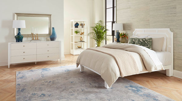 Olivia King Headboard / Soft White-Blue Hand Home
