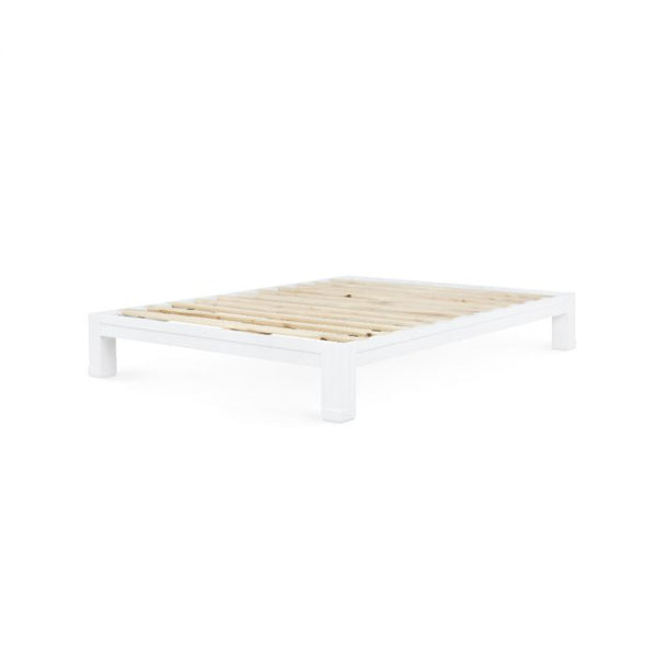 Olivia Queen Headboard With Ryder Bed Frame / Soft White, Vanilla-Blue Hand Home