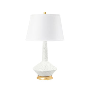 Oporto Tall Lamp with Shade 16-inch White Linen, with Gold, Moon White