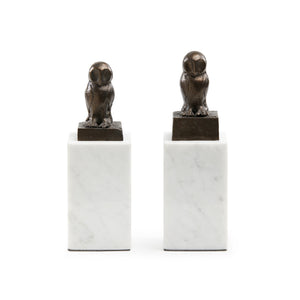 Owl Statue Set of 2, Bronze