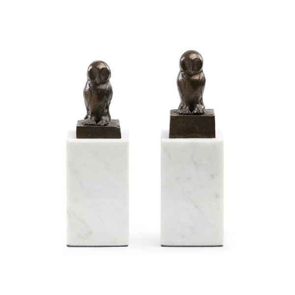 Owl Statue Set of 2, Bronze