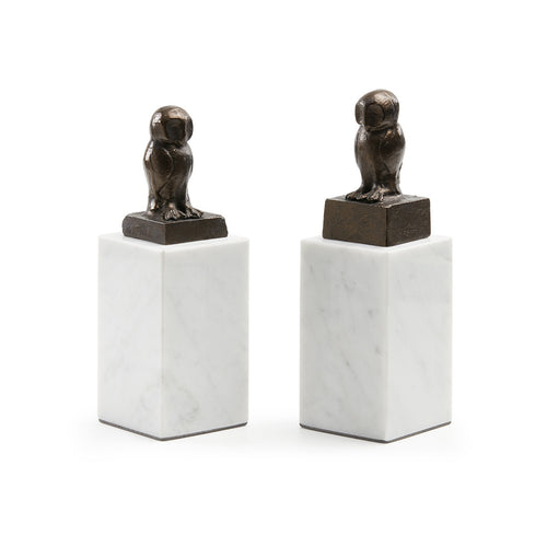 Owl Statue Set of 2, Bronze