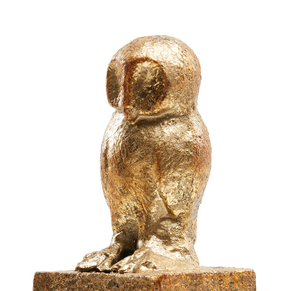 Owl Statue Set of 2, Gold Leaf