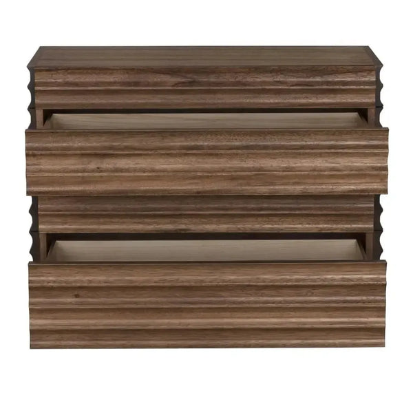 Pacelli Console in Dark Walnut with Four Storage Drawers-Noir Furniture-Blue Hand Home