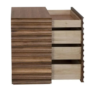 Pacelli Console in Dark Walnut with Four Storage Drawers-Noir Furniture-Blue Hand Home