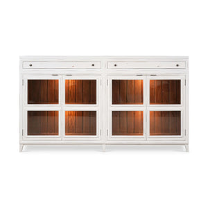 Paris Sideboard w/ 2 Drawers Glass Shelves w/ 2 LED-Blue Hand Home