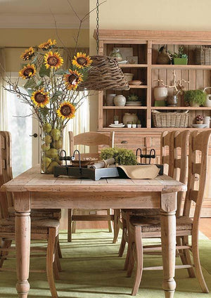 Peg & Dowel Ladder Back w/ Rush Seat-Blue Hand Home