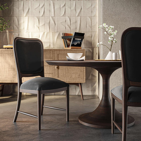 Laurna Dining Chair w/ Upholstered Back - Teak-Blue Hand Home